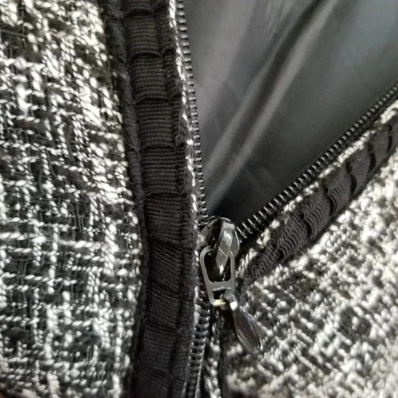 Jones New York Women's Jacket 10 Gray Cotton Full Zipper Long Sleeves Tweed - Picture 8 of 10